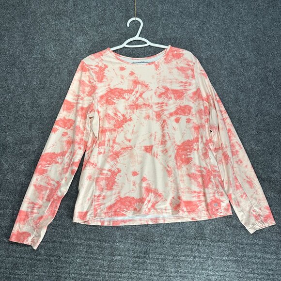 Hang Ten Top Womens XL Orange Stretch Knit Pullover Long Sleeve UV Protection - Picture 1 of 6